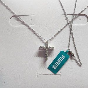 Effy nearly 1 carat Solid 14k  Natural Diamond Cross